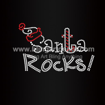 Santa Rocks Rhinestone Iron On Transfers Santa Rocks Rhinestone Iron On Transfers